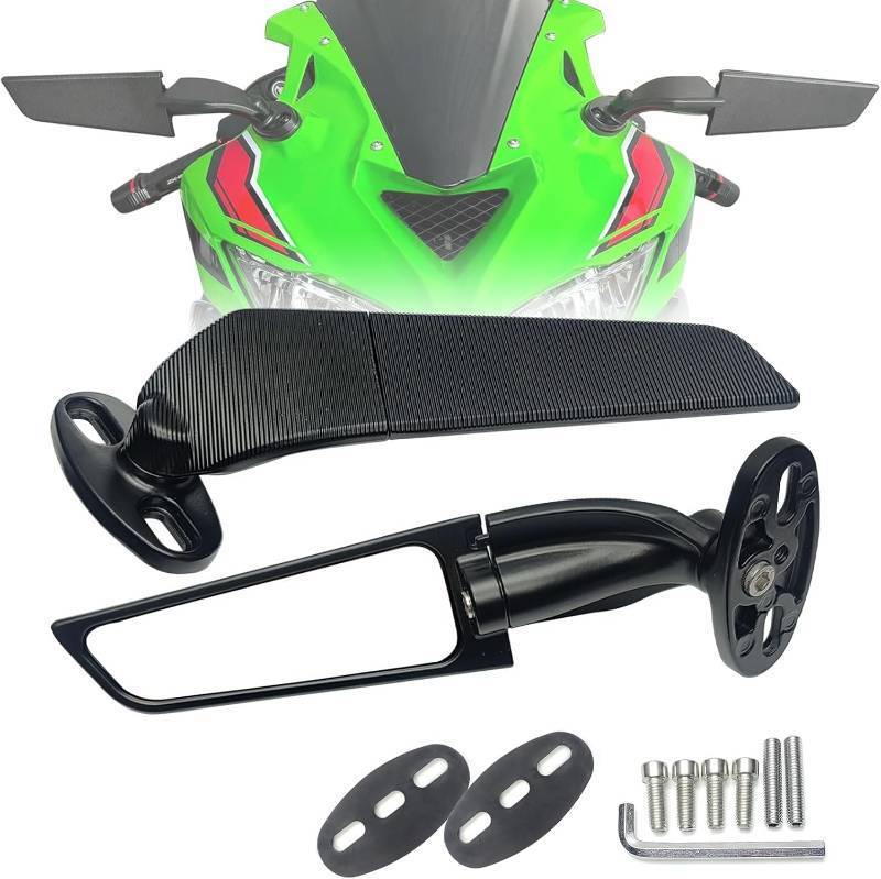 lot 371497 image: Motorcycle Mirrors Stealth Wind Wing Side Rearview Mirrors Compatible With Kawasaki Ninja 650 2025 Ninja 500 Ninja 400 300 2026 ZX6R ZX10R ZX4RR ZX4R GSXR 1000 600 750