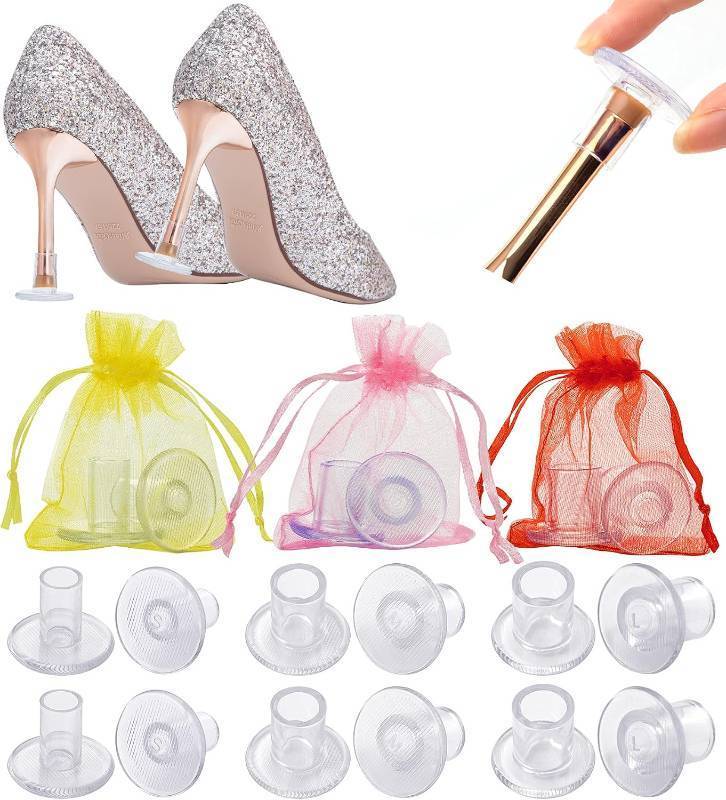 lot 361658 image: 6 Pairs High Heel Protectors for Grass, 3 Sizes, Clear