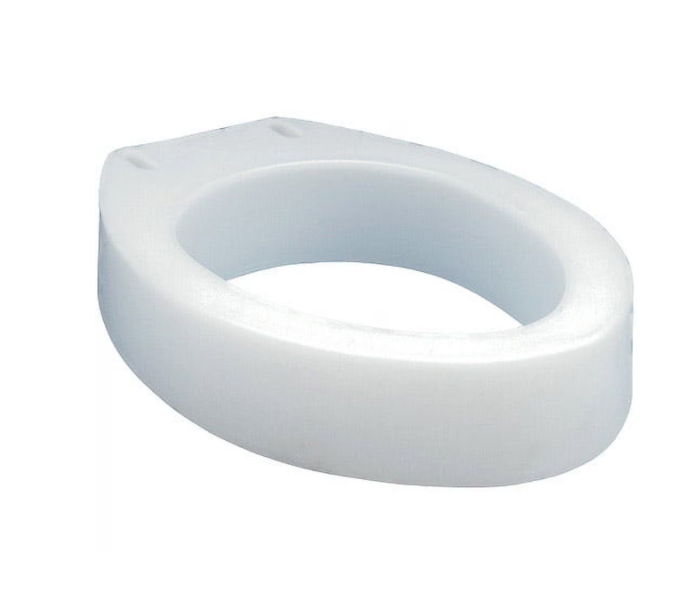 lot 251712 image: Carex Toilet Seat Riser, Elongated Raised Toilet Seat Adds 3.5 inches to Toilet Height, for Assistance Bending or Sitting, 300 Pound Weight Capacity Toilet Riser