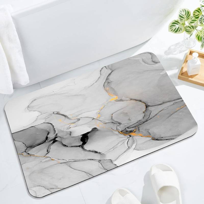 lot 351895 image: Gibelle Grey Bath Mat Rug,for in Front of Bathtub Shower,20x32