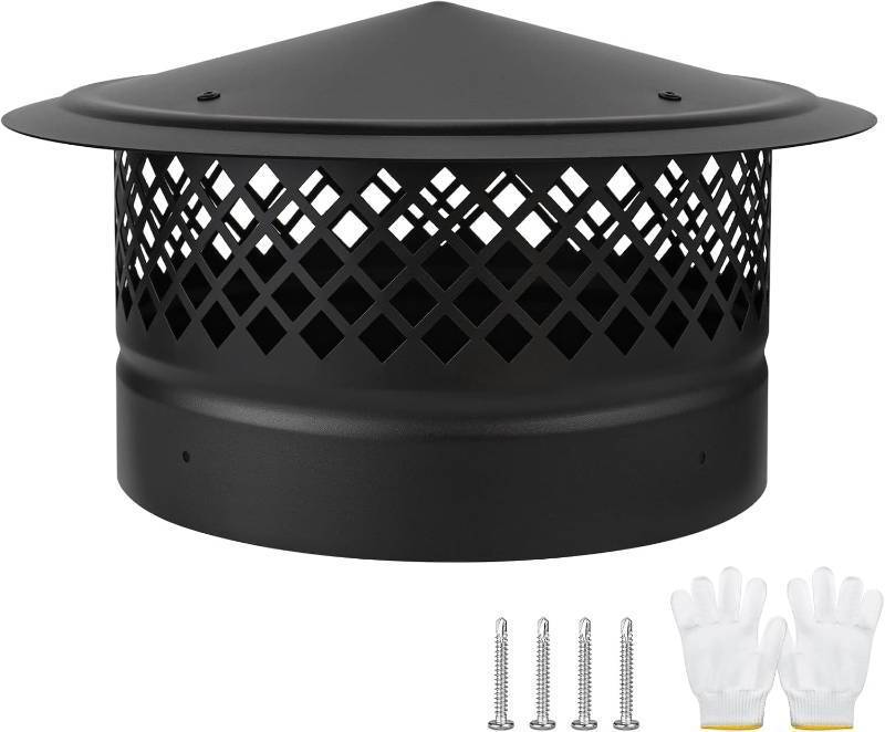 lot 351899 image: Chimney Cap 10 Inch Round Chimney Cover with Screen,10 Inch Stove Pipe Cap