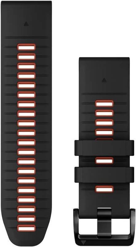 lot 351912 image: Garmin QuickFit 26 mm Watch Band - BlackFlame Red Silicone Band