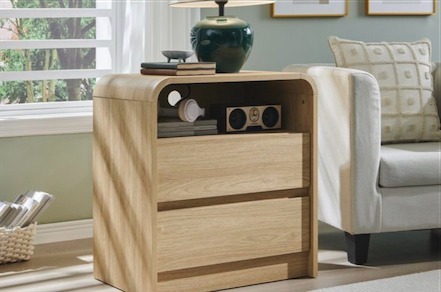 lot 211154 image: Modern Nightstand with 2 Storage Drawers