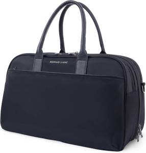 lot 101707 image: Retails for $298 Nomad Lane Carry-On Luggage Duffel Bag, Durable & Lightweight Suitcase. Bento Bag, Personal Item Weekender Travel Bag for Men & Women, Black