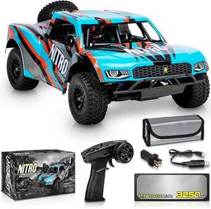 lot 401553 image: Retails for $250 18 Scale Brushless RC Cars for Adults Max 40mph Electric Off-Road Monster Truck,Waterproof High Speed RC Car 4WD Remote Control Car with 3S Lipo 30 Min Play, All Terrain