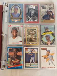 lot 1002 image: Shocker Great Joe Carter Baseball Cards Lot