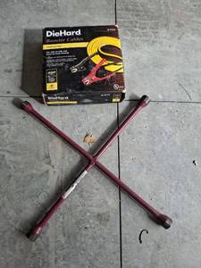 lot 1050 image: DieHard Booster Cables and 4-Way