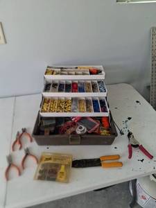 lot 1055 image: Electrical Hardware Toolbox with Connectors, Wire, Fuses & Tools