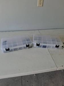 lot 1062 image: 2 Plastic Organizer Boxes with Hardware Fasteners Screws Springs