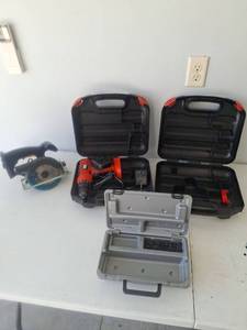 lot 1072 image: Cordless Circular Saw and Drill