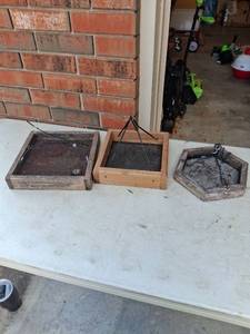 lot 1154 image: 3 Wooden Feeders with Screen Mesh