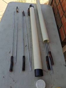 lot 1162 image: (2) Skewer Set with Storage Tubes