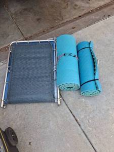 lot 1177 image: Camping Cot Frame with Mat and Sleeping Pad Lot