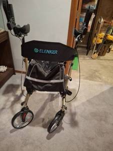 lot 1191 image: ELENKER Rollator Walker with Seat and Handbrakes