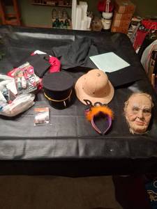 lot 1207 image: Halloween Costume Accessories Lot - Hats Mask Headband Hair Kit