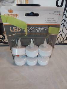 lot 1222 image: Halloween Candle Holder with LED Color Changing Tea Lights