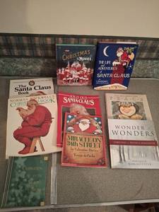 lot 1417 image: Christmas Santa Claus Books Lot - 9 Titles Including Norman Rockwell