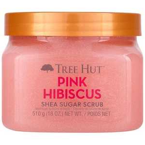 lot 39160 image: Tree Hut Body Scrub  Shea Sugar Hydrating Exfoliator for Softer  Smoother Skin  Pink Hibiscus  18 oz - Retail $24