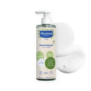 lot 39172 image: Mustela Certified Organic Cleansing Gel - Natural Hair & Body Wash with Olive Oil & Aloe Vera - For Baby, Kid & Adult - Fragrance Free, Vegan & Biodegradable - 13.52 fl. oz. - Retail $21