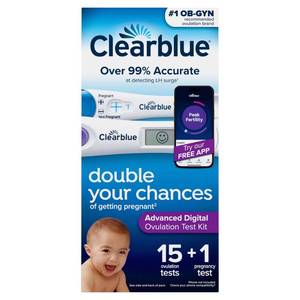 lot 39238 image: Clearblue Advanced Digital Ovulation Test  1 Pregnancy Test - 15ct - Retail $31