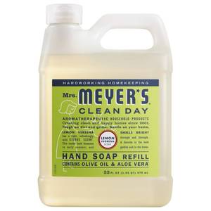 lot 39242 image: MRS. MEYERS CLEAN DAY Hand Soap Refill, Lemon Verbena Scent, 33 Fl Oz Bottle - Retail $8