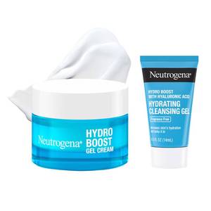 lot 39244 image: Neutrogena Hydro Boost Gel Cream Face Moisturizer  Trial Cleanser, 2 pk - Retail $22