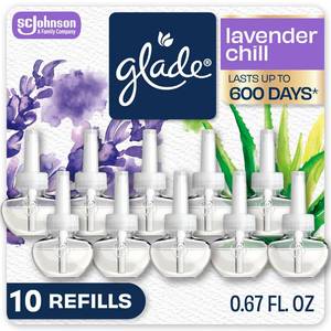 lot 39249 image: Glade PlugIns Air Freshener Refills, Lavender & Aloe, 10 Count - Retail $22