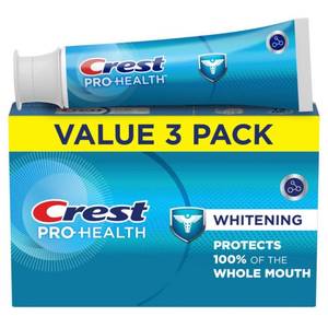 lot 39260 image: Crest Base Pro-Health Whitening Toothpaste (4.3oz) Triple Pack, Teeth Whitening - Retail $9