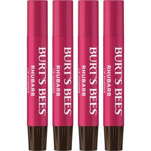 lot 39266 image: Burts Bees Shimmer Lip Tint Set, Mothers Day Gifts, Tinted Lip Balm Stick, Moisturizing for All Day Hydration with Natural Origin Glowy Pigmented Finish & Buildable Color, Rhubarb (4-Pack) - Retail $15