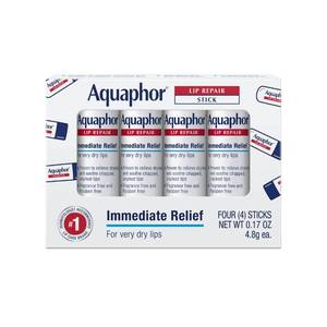 lot 39275 image: Aquaphor Lip Repair Stick, Multipack, 4 x 0.17 OZ - Retail $14