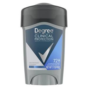 lot 39301 image: Degree Men Antiperspirant Deodorant Clean 72-Hour Sweat & Odor Protection Prescription-Strength Antiperspirant For Men with MotionSense Technology 1.7 oz - Retail $9