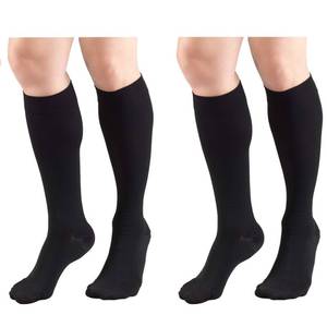 lot 39324 image: Truform 30-40 mmHg Compression Stockings for Men and Women, Knee High Length, Closed Toe, Black, 3X-Large - Retail $21