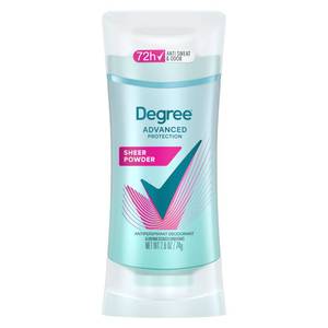 lot 39344 image: Degree Advanced Protection Antiperspirant Deodorant Sheer Powder for 72-Hour Sweat & Odor Control for Women, with Body Heat Activated Technology, 2.6 oz - Retail $5