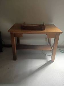 lot 911 image: Vintage Table with Broken Drawer.  30 x 42 x 26.  Located in basement