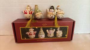 lot 1010 image: Lenox Mini Sleigh Bells Ornaments Set of 4