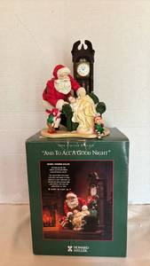 lot 1013 image: Howard Miller 1996 Limited Edition And To All A Good Night Clock Model 645-239 (elf broken)
