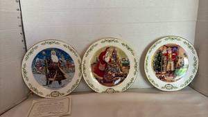 lot 1050 image: Lenox International Victorian Santas Plate Collection 2002 2003 2004 Polish Star Man