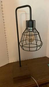 lot 1113 image: Arc Floor Lamp with Cage Shade and Bulb 22 inches