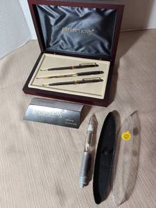 lot 2028 image: Reflections Fine Writing Instruments 3-Pen Set with Case Happy 50th Jerry