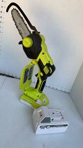 lot 3012 image: Sun Joe 24V Lithium Ion hedge trimmer with 7.5Ah Battery