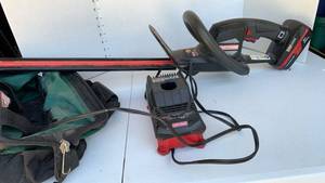 lot 3013 image: Craftsman hedge trimmer with 19.2V Battery Charger with Storage Case