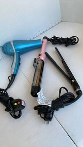 lot 3036 image: Hair Styling Tool Lot Hair Dryer, Curling Iron, Flat Iron,
