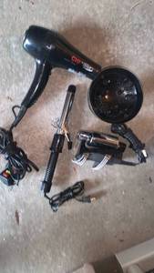 lot 3037 image: Hairdryer curling, iron and massager