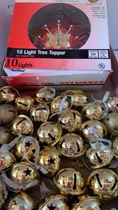 lot 3108 image: Christmas tree, topper star and bells