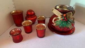 lot 3121 image: Christmas candle holder decor