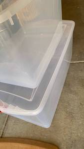 lot 3312 image: Sterilite clear storage bins 66 qt and larger