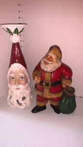 lot 3422 image: Santa candle holder and figure