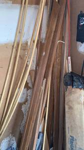 lot 3445 image: Miscellaneous wood  trim, plastic pipe and plastic sheeting