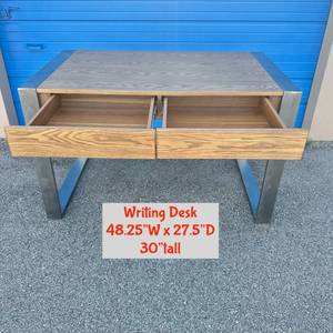 lot 24 image: Writing Desk 48.25W x 27.5D 30H Two-Drawer