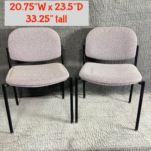 lot 27 image: Pair of Stackable Office Chairs Black Frame 20.75W x 23.5D x 33.25H